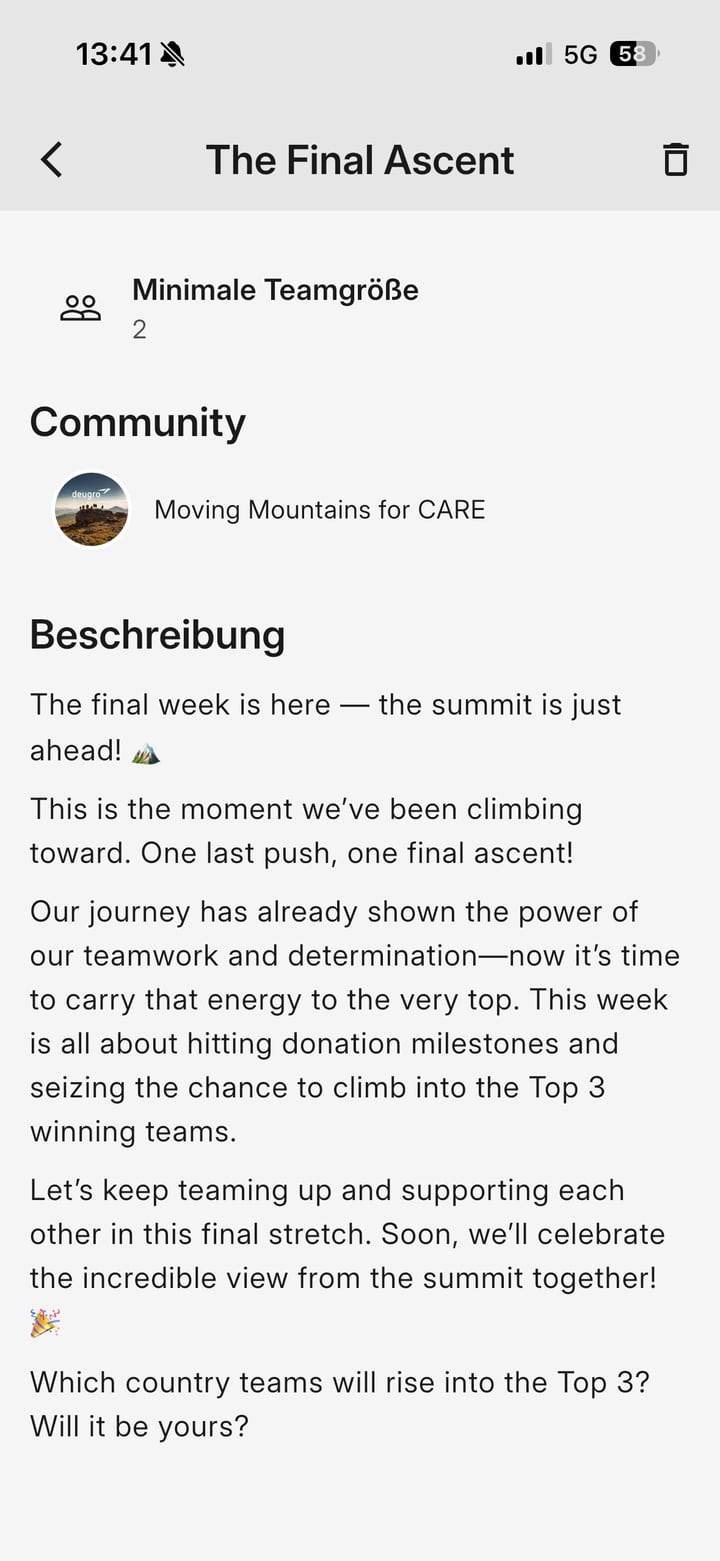 Move-Republic-App: Beschreibung der Finalwoche „The Final Ascent“